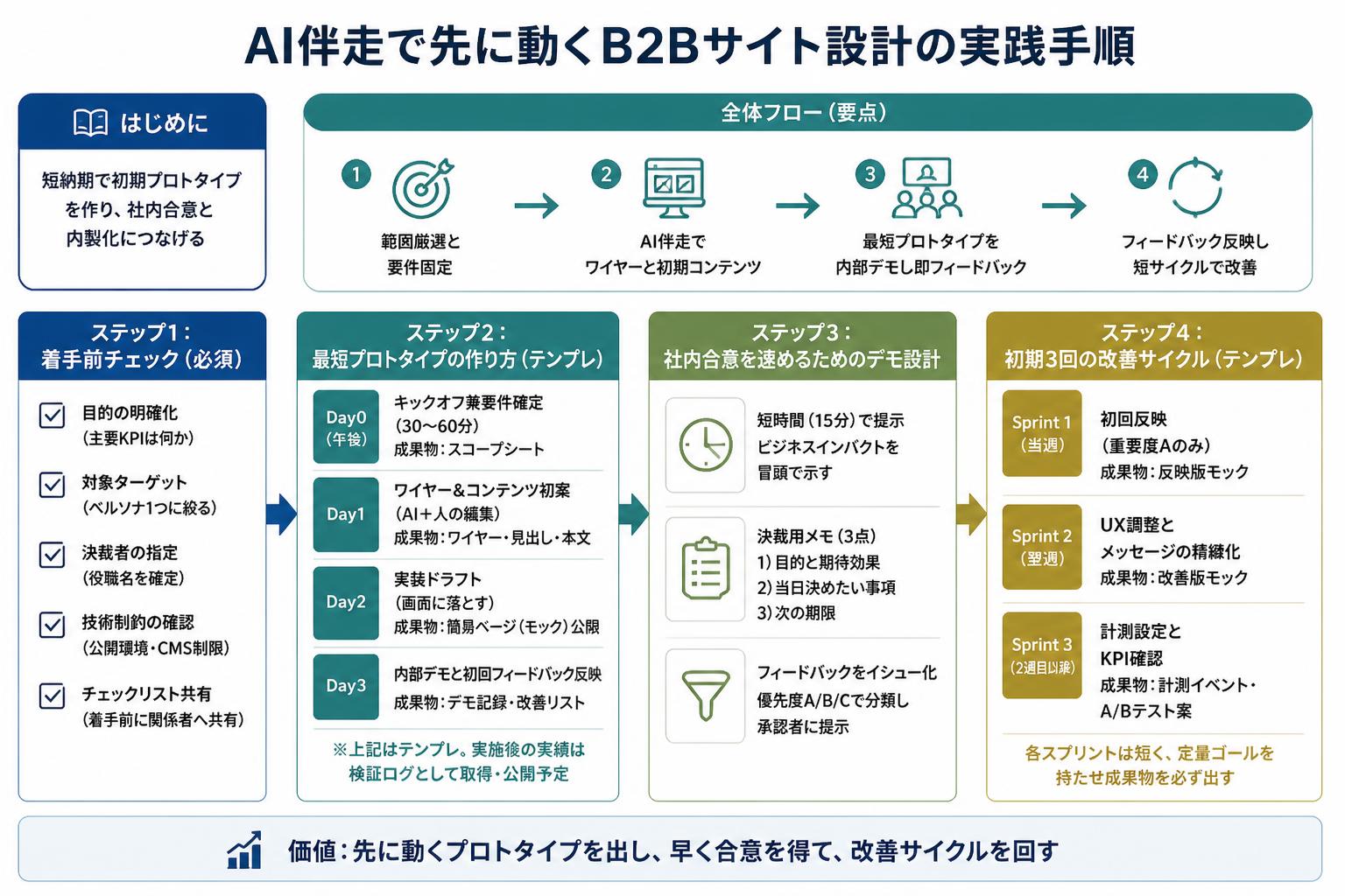 AI伴走で先に動くB2Bサイト設計の実践手順の全体像